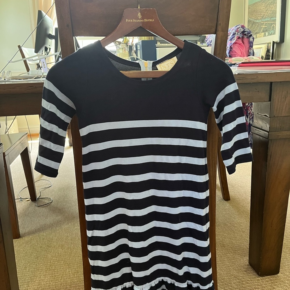 Sail to stable girls blue striped dress